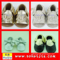 Europe and American Hot Selling New Design sweet color bow and tassels sandals alibaba leather shoes baby moccasins